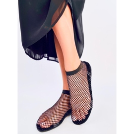 Peyton Sandales en maille noire avec strass 1