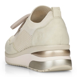 Chaussures de sport compensées confortables pour femmes, beige Remonte D2406-60 2
