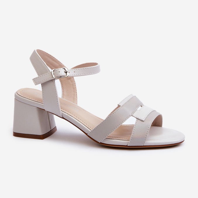 Sandales à talons hauts pour femmes en cuir écologique Sergio Leone SK894 Gris 1