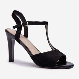 Sandales Pour Femmes À Talon Haut Avec Lanières Décorées Sergio Leone SK924 Noir le noir 1