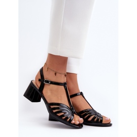Sandales à talons hauts vernies pour femmes Sergio Leone SK880 Noir le noir 2