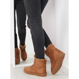 Après-ski femme marron camel à lacets brun 2