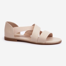 Sandales en cuir Puglia beige avec trépointe 1