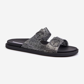 Tongs à paillettes pour femmes avec boucles 83530 Ipanema Follow Fem Noir le noir 1