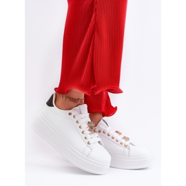 Baskets à plateforme avec ours en peluche pour femme, blanc Moanda blanche 2