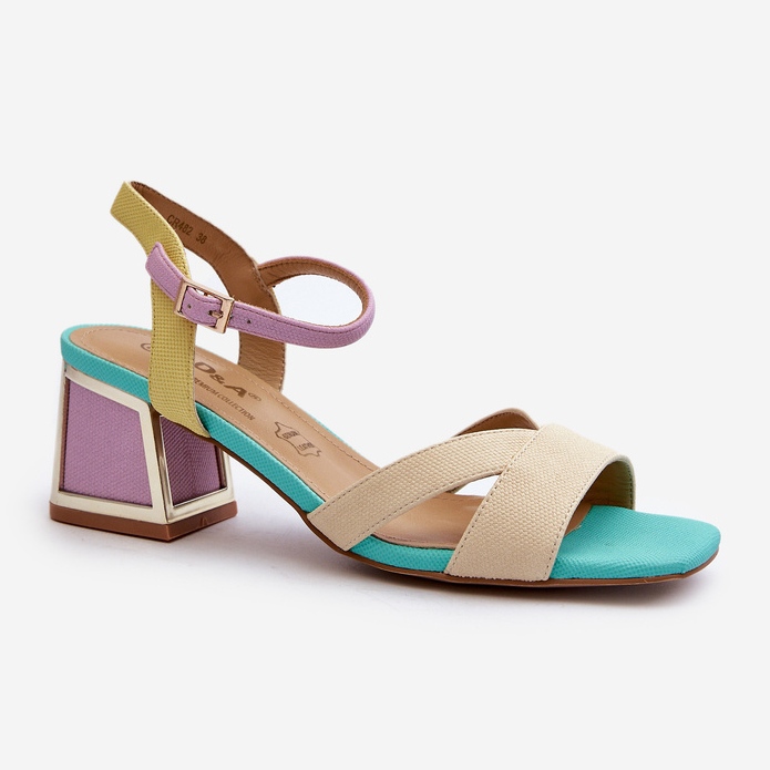 S.Barski Sandales à talons hauts femme pastel D&amp;A CR482 Beige 1