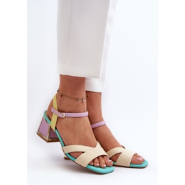 S.Barski Sandales à talons hauts femme pastel D&amp;A CR482 Beige 2