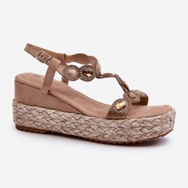 Sandales Compensées Avec Tresse Femme S.Barski MY291 Beige 1