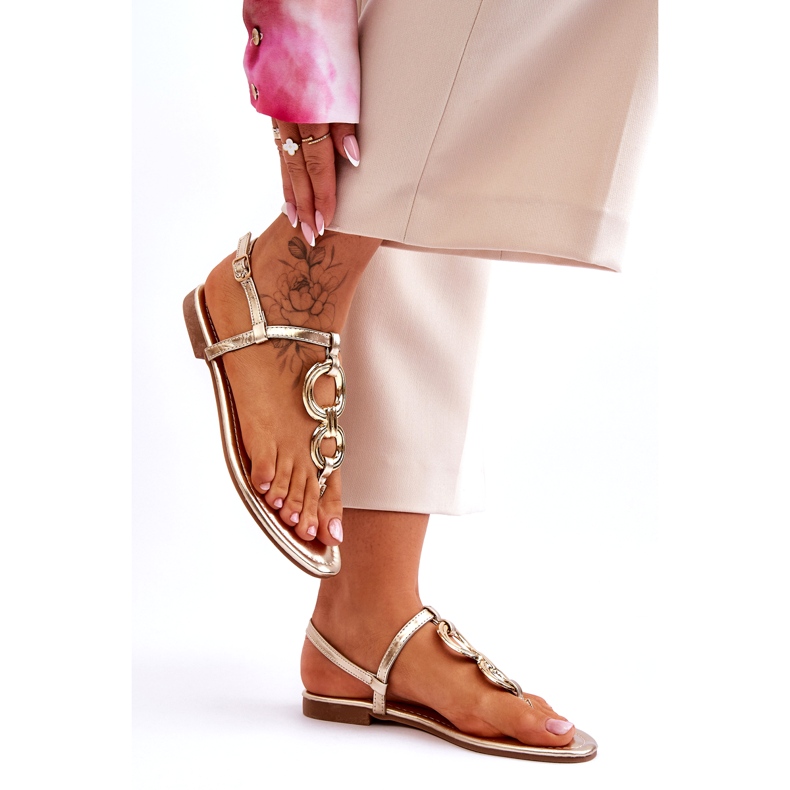 Sandales japonaises à thèmes dorées dorées d'or 3