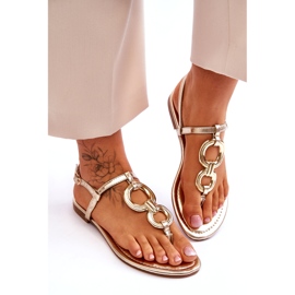 Sandales japonaises à thèmes dorées dorées 4