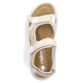 Sandales confortables à velcro beiges pour femmes Rieker 64074-60 1