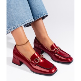 Sergio Leone Mocassins vernis rouges pour femme 1