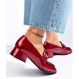 Sergio Leone Mocassins vernis rouges pour femme 2