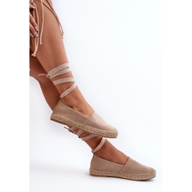 FB1 Espadrilles en daim beiges nouées Ismanne 7