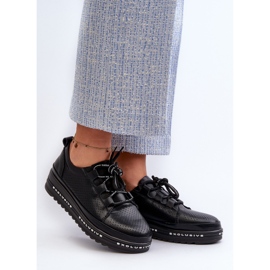 Chaussures en cuir pour femmes sur la plateforme S.Barski LR769A Noir 2