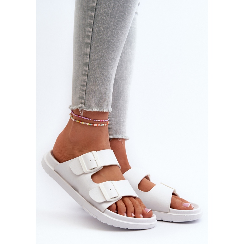 Tongs En Mousse Légère Pour Femme Avec Boucles Big Star NN274A751 Blanc 2