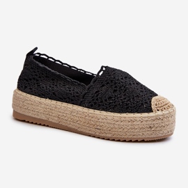 Espadrilles Femme En Dentelle Sur Plateforme Noir Elarose le noir 1 Espadrilles Femme En Dentelle Sur Plateforme Noir Elarose le noir 1