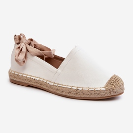 Espadrilles Nouées En Cuir Écologique Blanc Ismanne blanche 1