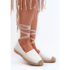 Espadrilles Nouées En Cuir Écologique Blanc Ismanne blanche 2