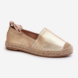 Espadrilles Lacées En Eco Cuir Doré Ismanne 1