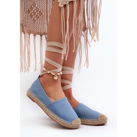 Espadrilles en jean nouées Ismanne bleues 2