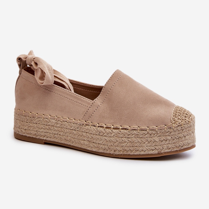 Bellucci Espadrilles Femme Nouées Sur Une Plateforme Avec Tresse Beige Tailesse 1 Bellucci Espadrilles Femme Nouées Sur Une Plateforme Avec Tresse Beige Tailesse 1