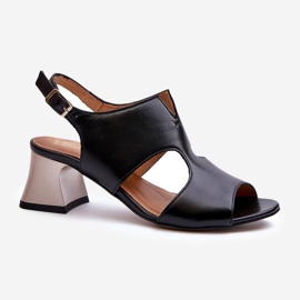 Sandales En Cuir À Talon Haut Pour Femme Maciejka 06566-01 Noir le noir 1