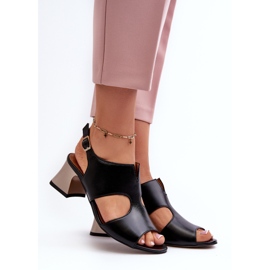 Sandales En Cuir À Talon Haut Pour Femme Maciejka 06566-01 Noir le noir 2