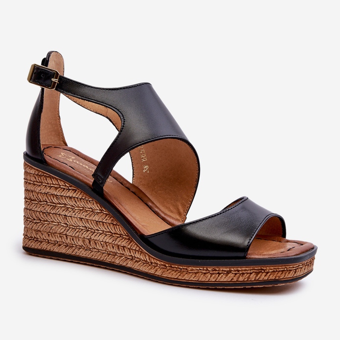 Sandales Compensées En Cuir Pour Femme Maciejka 06657-01 Noir le noir 2