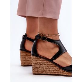 Sandales Compensées En Cuir Pour Femme Maciejka 06657-01 Noir le noir 6