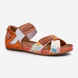 Sandales En Cuir Avec Trépointe Maciejka 03375-26 Orange 1