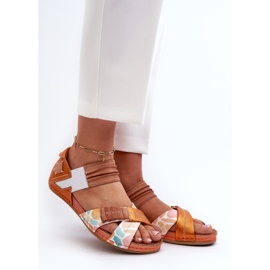 Sandales En Cuir Avec Trépointe Maciejka 03375-26 Orange 2