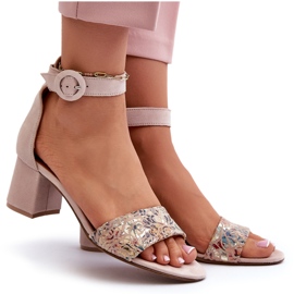 Sandales à Talons Hauts en Daim Maciejka 04141-49 Beige 9