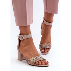 Sandales à Talons Hauts en Daim Maciejka 04141-49 Beige 4
