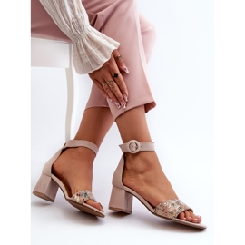 Sandales à Talons Hauts en Daim Maciejka 04141-49 Beige 7