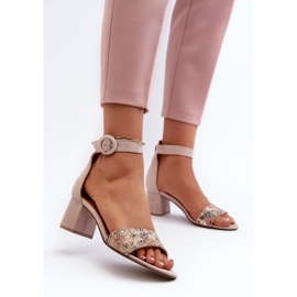 Sandales à Talons Hauts en Daim Maciejka 04141-49 Beige 3
