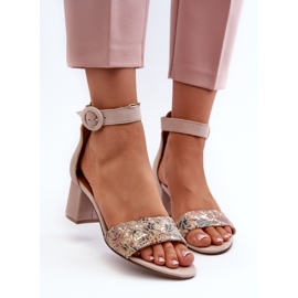 Sandales à Talons Hauts en Daim Maciejka 04141-49 Beige 6
