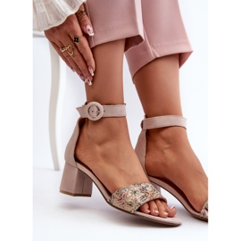 Sandales à Talons Hauts en Daim Maciejka 04141-49 Beige 8