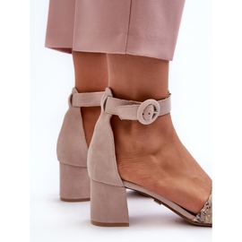 Sandales à Talons Hauts en Daim Maciejka 04141-49 Beige 5