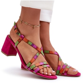Sandales à Talon Bas en Daim Maciejka 06653-15 Fuchsia rose 9