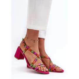 Sandales à Talon Bas en Daim Maciejka 06653-15 Fuchsia rose 2