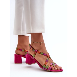 Sandales à Talon Bas en Daim Maciejka 06653-15 Fuchsia rose 5