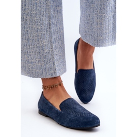 S.Barski Mocassins Confortables En Daim Bleu Marine Giovana 4