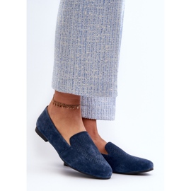 S.Barski Mocassins Confortables En Daim Bleu Marine Giovana 2