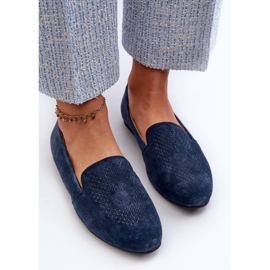 S.Barski Mocassins Confortables En Daim Bleu Marine Giovana 5