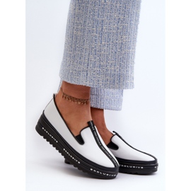 Chaussures en cuir pour femmes sur la plateforme S.Barski LR260, blanches 2