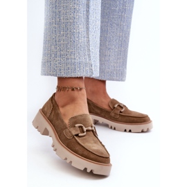 S.Barski Mocassins en daim des femmes avec décoration d &amp; a tw117 olive vert 3