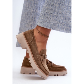 S.Barski Mocassins en daim des femmes avec décoration d &amp; a tw117 olive vert 5