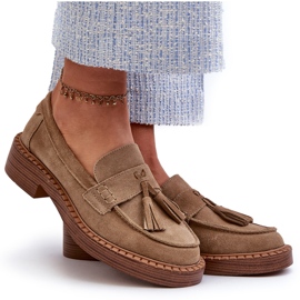 S.Barski Mocassins Femme En Daim Avec Franges D&amp;A TW107 Marron brun 8
