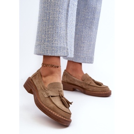 S.Barski Mocassins Femme En Daim Avec Franges D&amp;A TW107 Marron brun 3